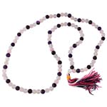 Amethyst, Clear Quartz and Rose Quartz Mala