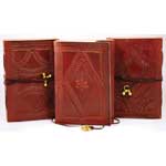 Medium Embossed Leather Blank Book (assorted designs)