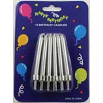 Silver Birthday Candles