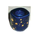 Blue Ceramic Starry Chime candle holder
