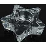 Glass Pentagram Tealight/Pillar Candle Holder