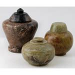 Set of Three Soapstone Gini Jars