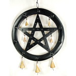 Black Pentagram Wind Chime 9 1/2