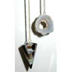 6 Sided Black Onyx Pendulum with Geode