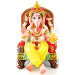 Ganesh on Throne Statue