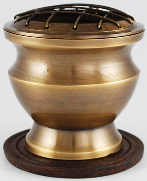 Raised Brass Screen Incense Burner with Coaster