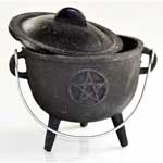 Pentagram cast iron cauldron 4 1/4