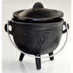 Triquetra cast iron cauldron 4 1/2