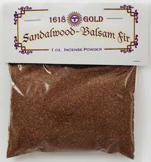 Brown Sandalwood/ Balsam Fir Incense 1618 gold