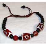 3 DZI Bead Bracelet buffalo horn