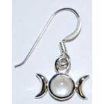 Rainbow Moonstone Triple Goddess Earrings
