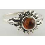 Amber Sun Ring Size 8