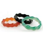 3mm Rippled Agate Rings (20/bag Assorted Sizes)