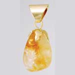 Tumbled Citrine Pendant with Gold Plated Bail (limited supply)