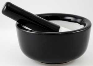 Black Ceramic Mortar and Pestle