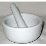 Medium White Ceramic Mortar and Pestle Set