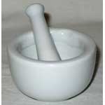 Small White Ceramic Mortar and Pestle Set