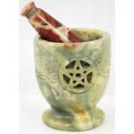 Celtic Pentagram Soapstone Mortar & Pestle Set