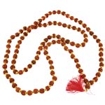 Rudraksha Prayer Mala with Golden Caps