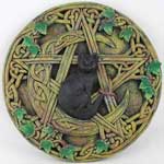Cat and Pentagram Wall Plaque