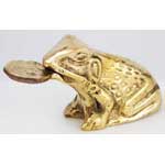 Brass Frog with Coin Statuette