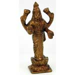 Brass Laxmi on Lotus Statuette 3