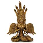 Brass Naga Serpent Statue 5 1/4