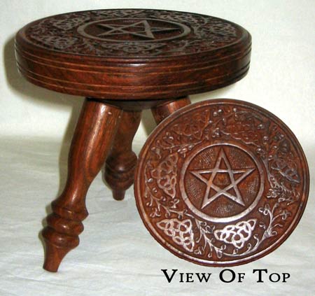 Small Round Pentagram Altar Table 6