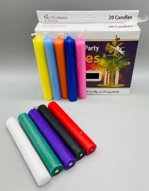 1/2" Assorted Chime Candle 20 packAzuregreen