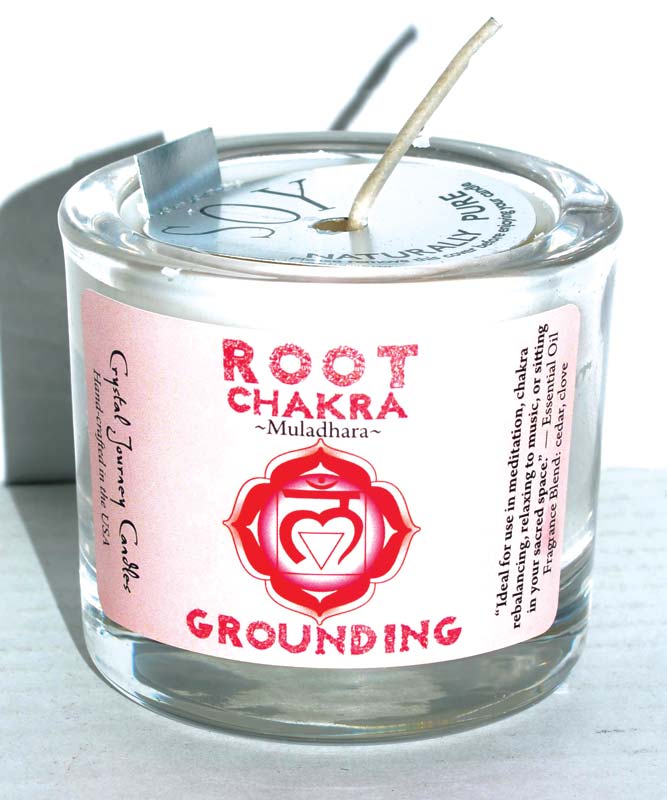 Root chakra soy votive candleAzuregreen