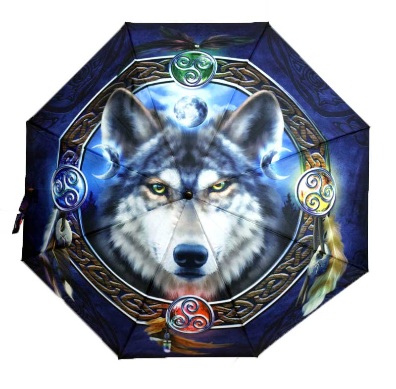 Celtic Wolf umbrellaAzuregreen