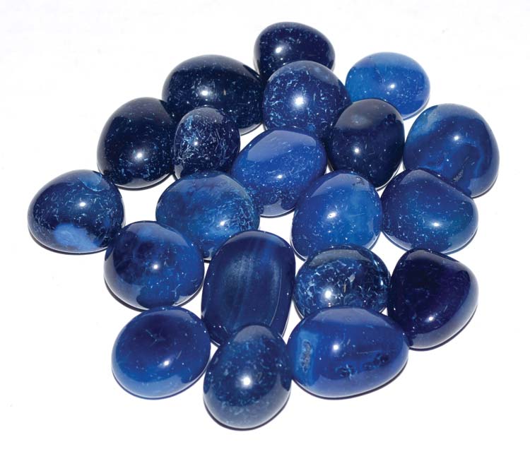 1 lb Onyx, Blue tumbled stones (heat treated)Azuregreen