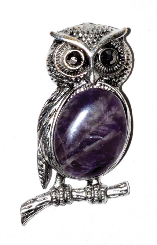 Owl Amethyst gemstone pendantAzuregreen