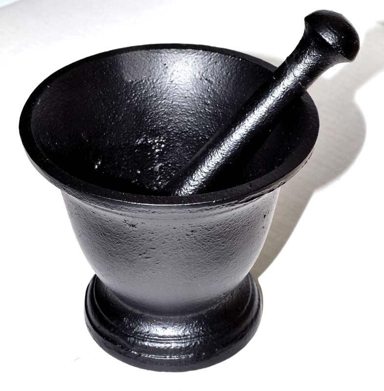 4 1/4" Cast Iron mortar and pestle setAzuregreen