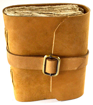 Tan aged looking paper w/ buckle 4 1/2