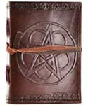 Pentagram leather blank journal w/ cord