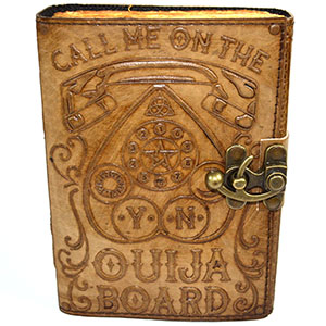 Call Me on the Ouija Board aged looking paper leather w/ latch
