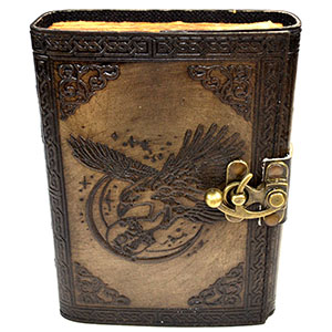 Raven & Skull aged looking paper leather w/ latch