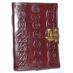 Chakra leather blank book w/ latch