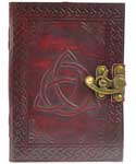Triquetra leather blank book w/ latch