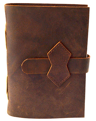 Brown Leather Journal w/ strap 4 1/2