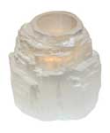 White Tower Selenite tealight candle holder