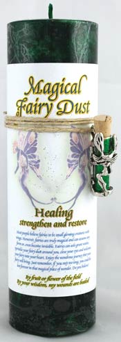 Healing Pillar Candle with Fairy Dust Necklace