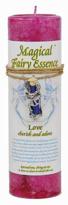 Love Pillar Candle with Fairy Dust Necklace 6 1/2