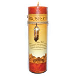 Prosperity pillar candle with Tiger Eye pendant