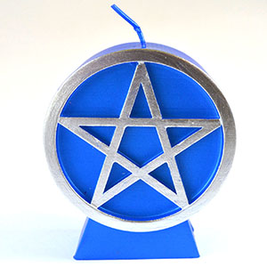 Blue Pentacle candle