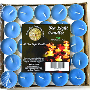 (set of 50) 2 hour Blue Tea Light