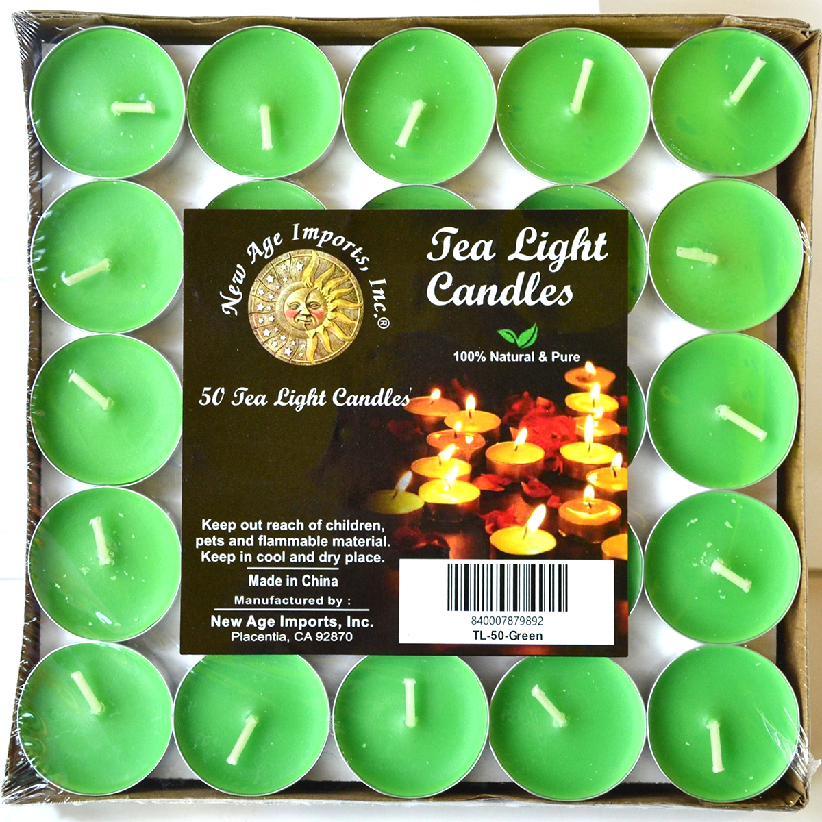 (set of 50) 2 hour Green Tea Light
