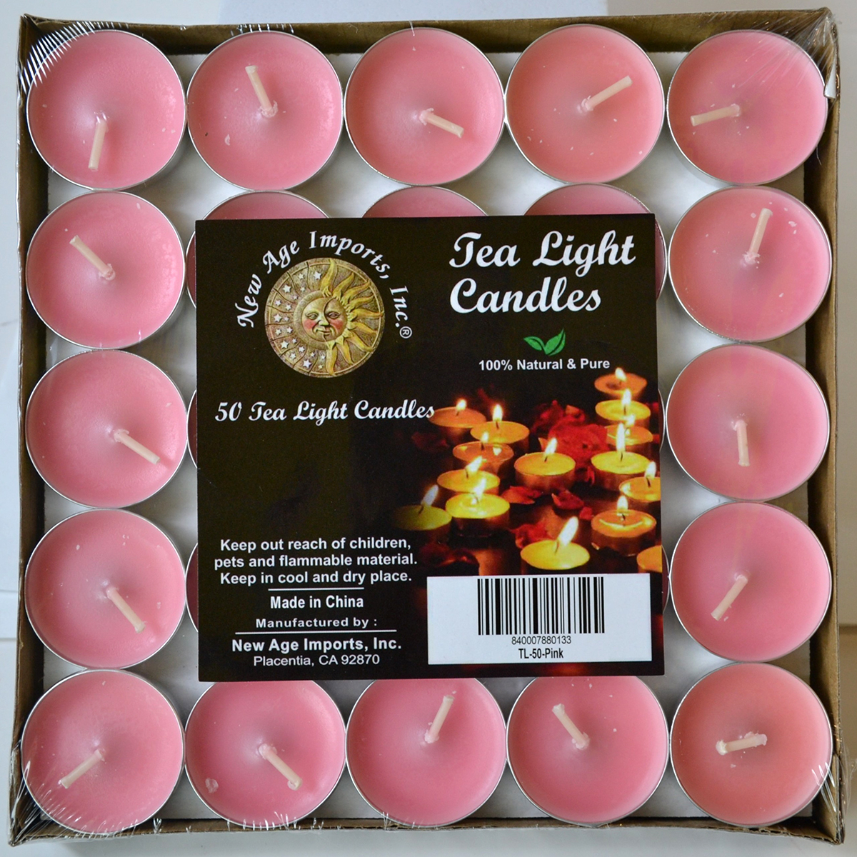(set of 50) 2 hour Pink Tea Light