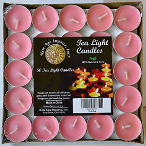 (set of 50) 2 hour Pink Tea Light